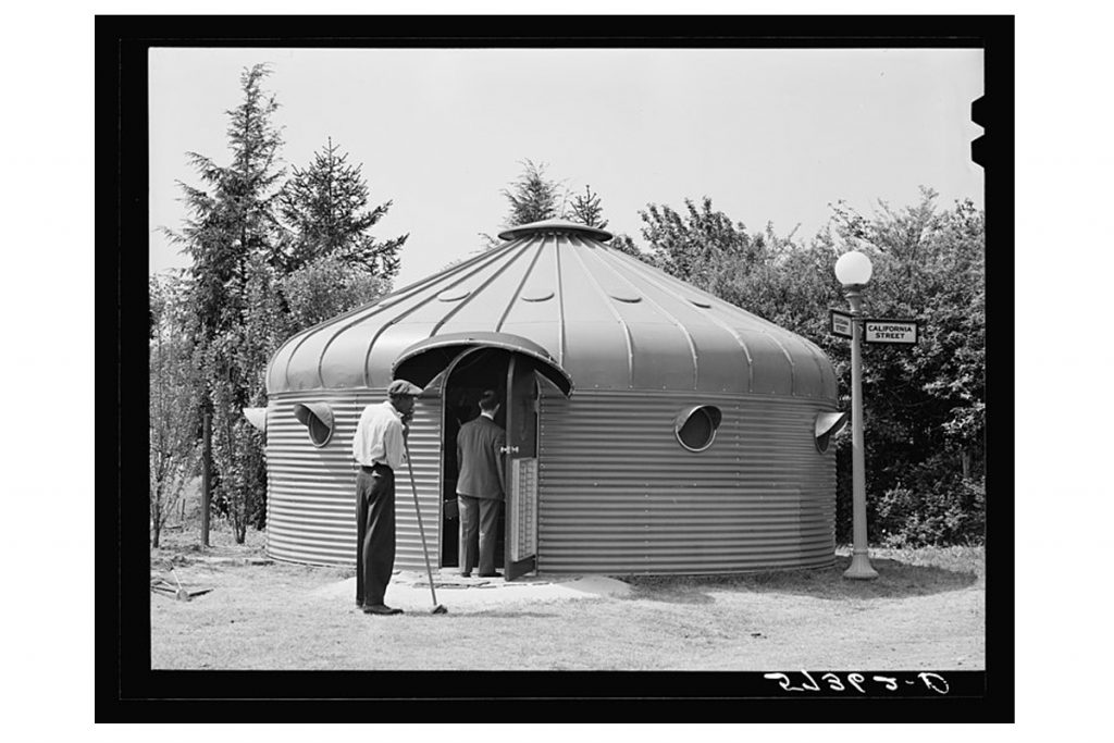 The 1920s Dymaxion House designed to be an innovative housing solution for American citizens by architect/inventor Richard Buckminster-Fuller