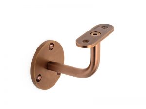 JDL BC Bent Bar Handrail Bracket in Double Stone Steel PVD colored stainless steel Bronze Brush.