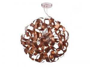 DAR pendant light in Double Stone Steel coloured stainless steel Copper Mirror