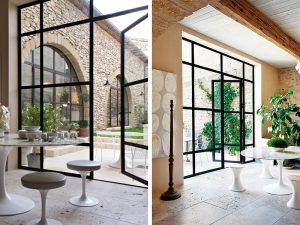 Steel framed windows in refurbishment project by interior designer Marie-Laure Helmkampf