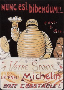 Poster of Bibendum, the Michelin Man by “O’Galop” 1898. O’Galop was the pseudonym of Marius Rossillon, the French artist and cartoonist who created Bibendum