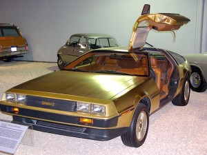 One of the Four Gold Plated Delorean Cars.