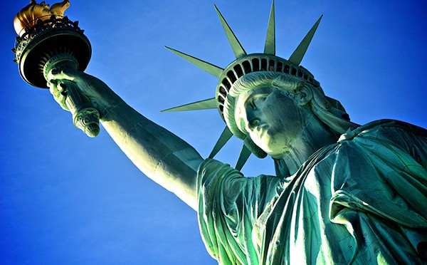 The history of the Statue of Liberty, Liberty Island, New York, United States