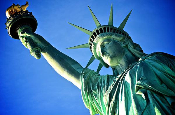 The history of the Statue of Liberty, Liberty Island, New York, United States