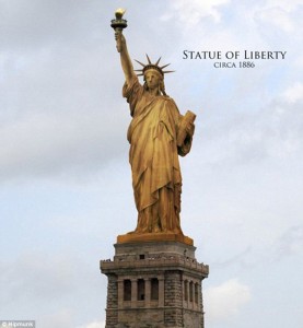 Liberty Enlightening The World in its natural copper color