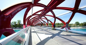 Pedestrian’s view of The Peace Bridge, Calgary