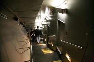 Interior of the arch showing the Observation platform stop off the Gateway arch north tram. St. Louis, MO, USA