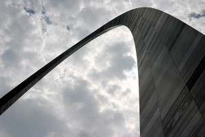 Photograph from below the St Louis Arch.