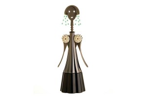 Anna Etoile Corkscrew (G4). Zamak with PVD coating, black. Silver, gold and green agate decorations. Limited edition of 99 numbered copies. Manufactured by Alessi. Designed by Alessandro Mendini. Designed in 2010. Retails at $7000