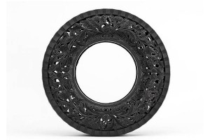 Carved tire from the series ‘Pneu’ by Wim Delvoye