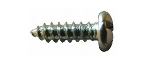 2" Case Hardened Steel Sheet Metal Screw with Pan Head Type and Zinc-Plated Finish, from Amazon.