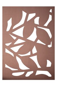 S&G Laser-cut screen Branches, a multi-directional pattern, in Double Stone Steel PVD colored stainless steel Bronze Brush