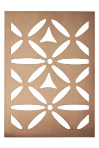 S&G Laser-cut screen Motif in Double Stone Steel PVD coloured stainless steel Bronze Brush