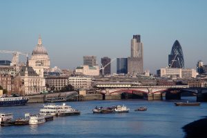 City of London in the early 2000’s.. We can observe Tower 42 designed by Richard Seifert and Partnersonly accompanied by the Gherkin designed by Foster + Partners.