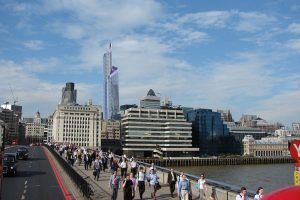 Computer generated image of the design developed for the Pinnacle in the City of London neighbouring the Tower 42 designed by R.Seifert and Partners in the 1970s. Image source via Wjfox2005