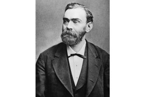 Photograph of Swedish scientist and philanthropist, Alfred Nobel (1833-96). Inventor of dynamite and gelignite, he left his fortune to the establishment of the Nobel Prizes.