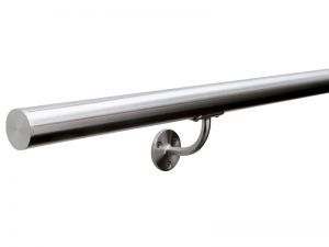 JDL BC Tubular Handrail, bracket and screws in Double Stone Steel PVD colored stainless steel Gun Metal Brush.