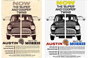 A pair of Mark I adverts for the Austin Seven and Morris Mini-Minor from 1961.