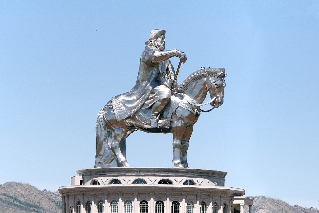 The gargantuan stainless steel memorial to the legendary Mongolian leader Genghis Khan