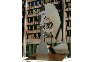 Picasso’s massive Cubist sculpture was designed for the City of Chicago. It weighed 147 tons and was built in Cor-Ten by U. S. Steel in their Indiana production unit. Photography by J. Crocker